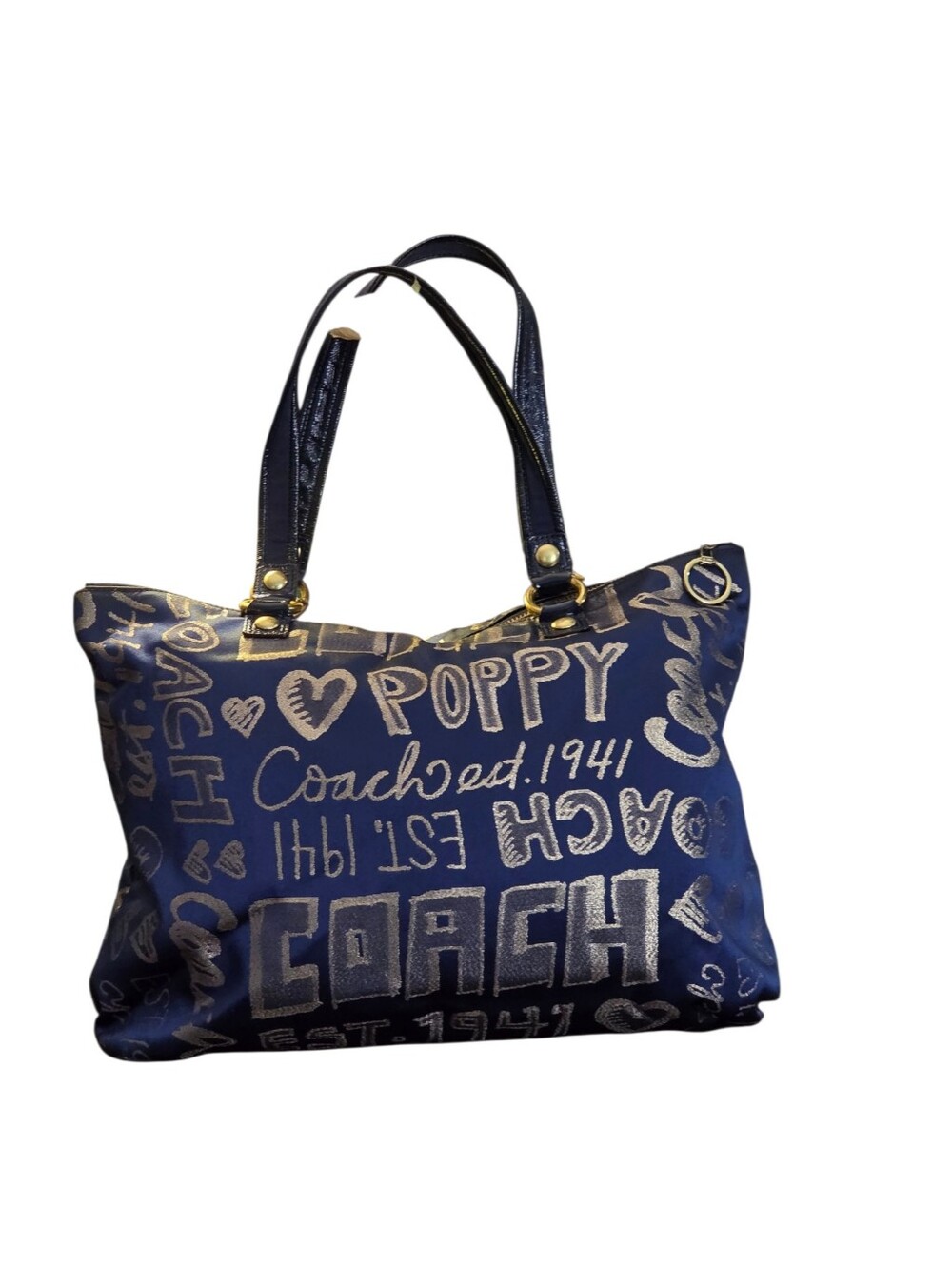 Coach Poppy Graffiti Glam Tote Bag - Picture 2 of 16